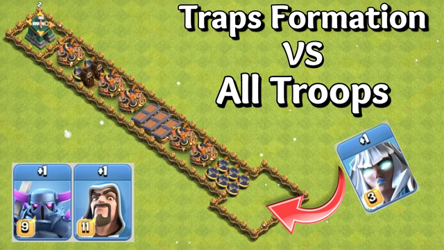 Traps Formation vs All Troops - Clash of Clans | COC Traps Formation