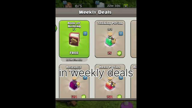 | FREE BOOK OF BUILDING IN WEEKLY DEALS FAST CLAIM |   ( CLASH OF CLANS ) #shorts #clash of clans