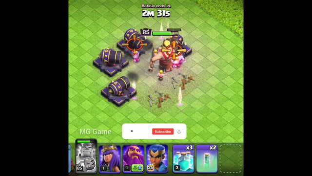 Barbarian king attack against multiple balls in Clash of Clans#clash_of_clans#game #war#attack