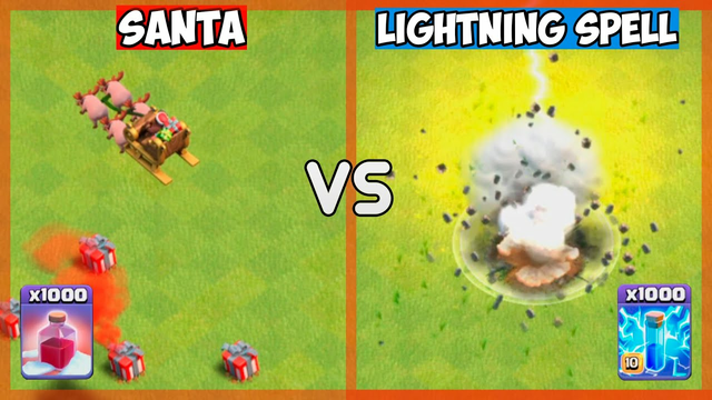 Lightning Spell VS Santa's Surprise | Clash of Clans