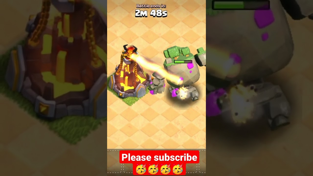clan capital inferno tower vs mountain Golem (clash of clans)#clashofclans #coc