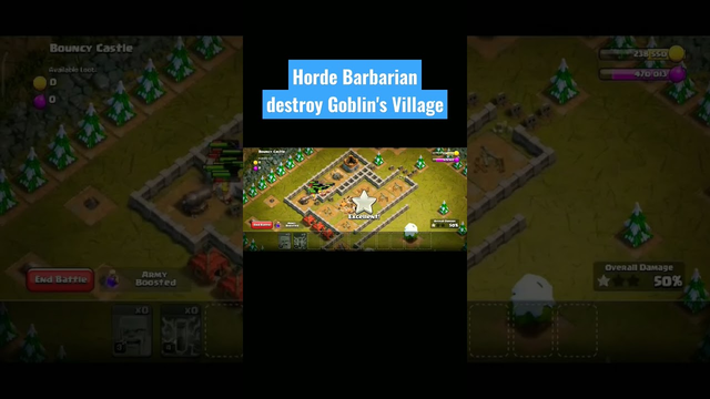 Horde Barbarian destroy Goblin's Village | Clash of Clans