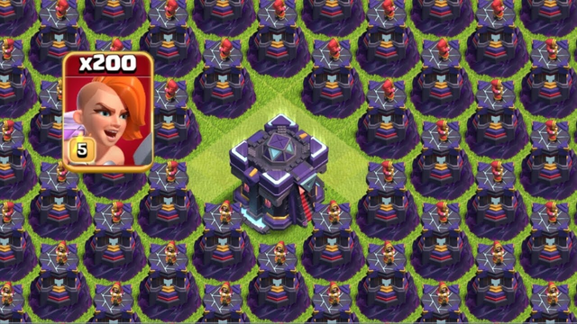 Max Level Wizard Tower Base vs 200 Super Valkyrie in Coc