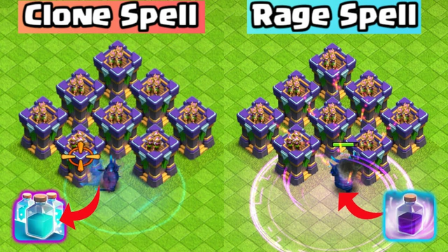 Clone Spell Vs Rage Spell Vs Troops | Townhall 15 Update | Clash Of Clans