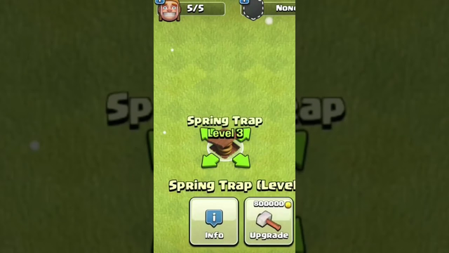clash of clans spring trap 1 to max clash of clans coc special gamer channel #short