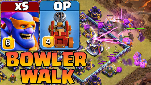 Super Bowler Walk With Flame Flinger - Best Th15 Ground Attack Strategy 2023 Clash OF Clans
