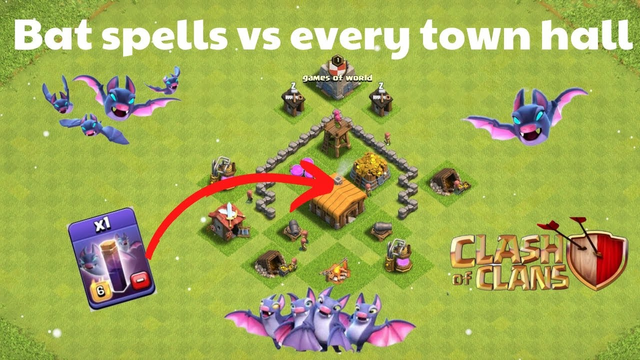 bat army vs every town hall  || clash of clans