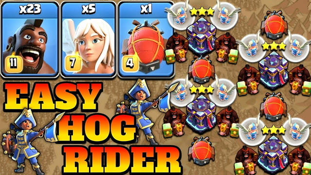Easy Hog Th15 Attack Strategy 2023!! 23 Hog + 5 Healer + Blimp - Clash of Clans Town Hall 15 Attack