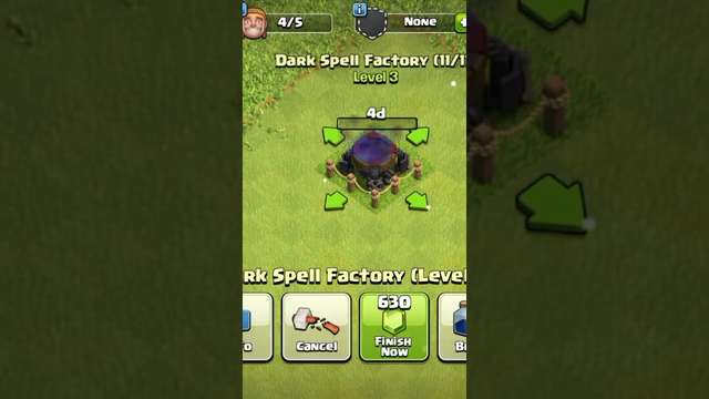 Level 1 to max Dark spell factory in Clash of clans #shorts #viral #trending #clashofclans #ytshorts