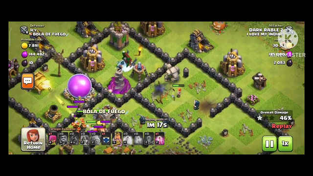 Clash of clans th 8 max base 3 star attack | coc 3 star attack with hybrid army without cc teoops
