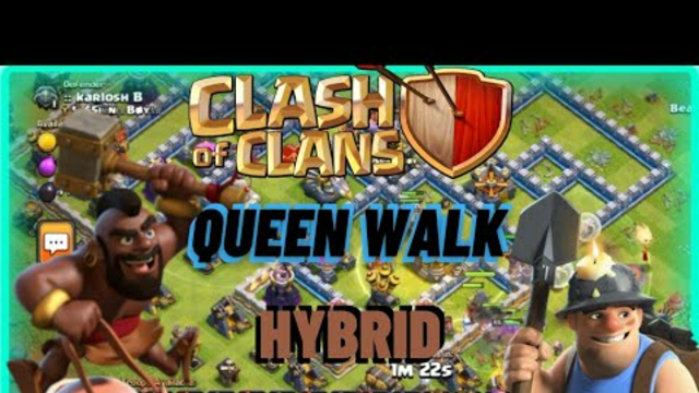Queen Walk Hybrid Attack Strategy | Clash of Clans Gameplay |
