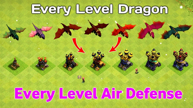 Every Level Air Defense vs Every Level Dragon | Clash of Clans