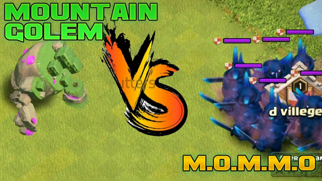 M.O.M.M.O vs 1 Level MOUNTAIN GOLEM (Clash of clans)