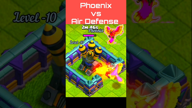 Phoenix pet Vs All air defense all level#shorts #coc#viral