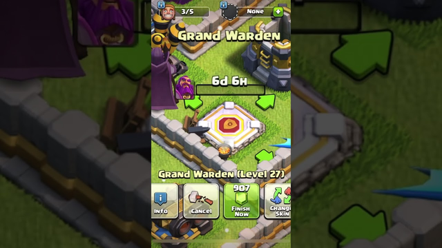 Clash of clans Grand Warden lvl28 upgrade! TheFatRat & Everen Maxwell - Warbringer #shorts #coc