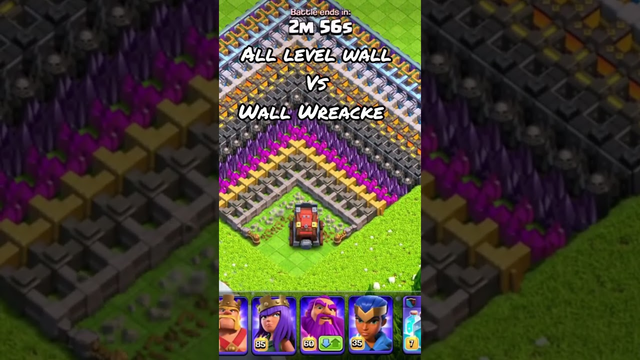 Wall Wrecker Vs Log Launcher Vs All Level Walls | Clash of clans #shorts