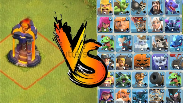 Max Inferno Tower (Single) VS All Troops Clash of Clans.