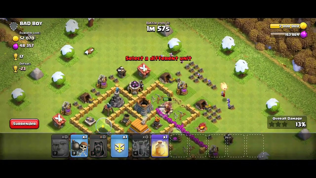 Clash of clans attack on TH6 Base
