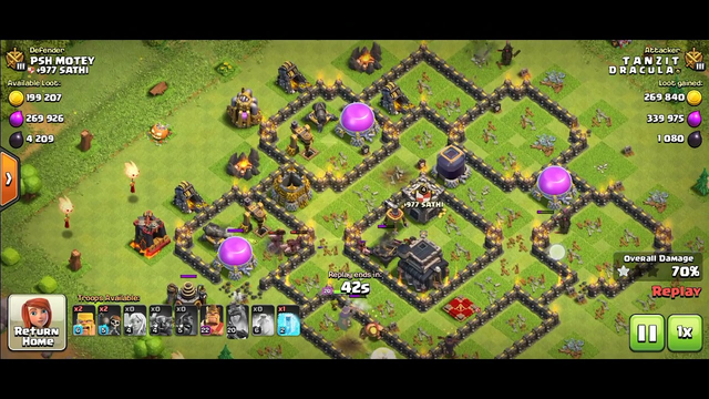 Clash of clans attack with queen charge with healers