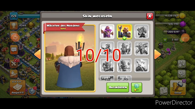 Skin rating of all available in clash of clans