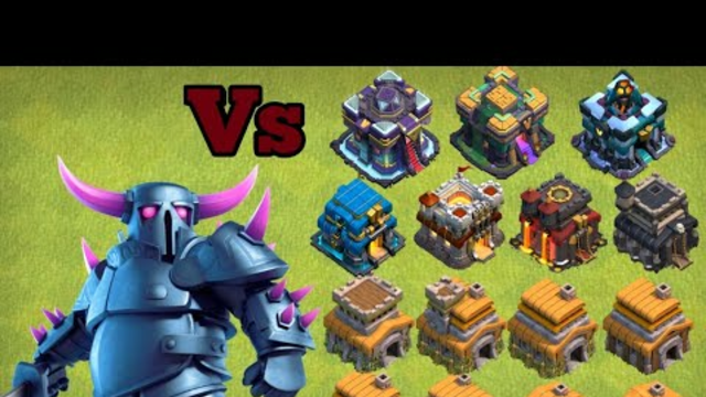 P.E.K.K.A Vs Every Town Hall But Only The Defenses | Clash of Clans