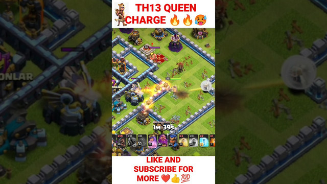 TOWNHALL 13 II QUEEN CHARGE + HYBRID II Crazy Clean-up II Clash of clans