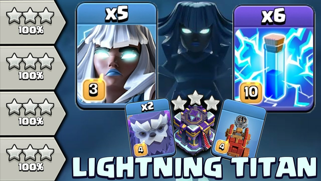BEST EVER COMBO! TH15 with 5 Electro Titan + 6 Lightning Spell  3 Star Th15 War Strategy 2023 -Coc