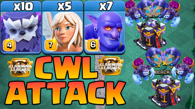 CWL Yeti Bowler Smash With Healer - Best Clan War Leagues Th15 Ground Attack Strategy Clash OF Clans