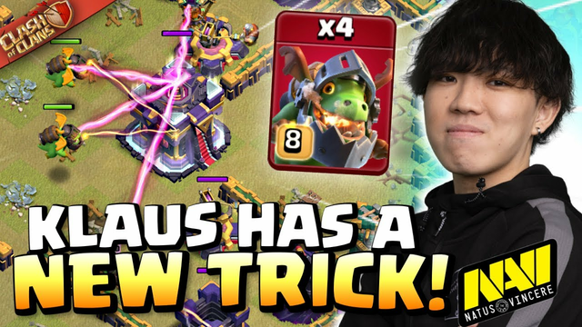 KLAUS uses INFERNO DRAGON trick with LIGHTNING to dissect this BASE! Clash of Clans
