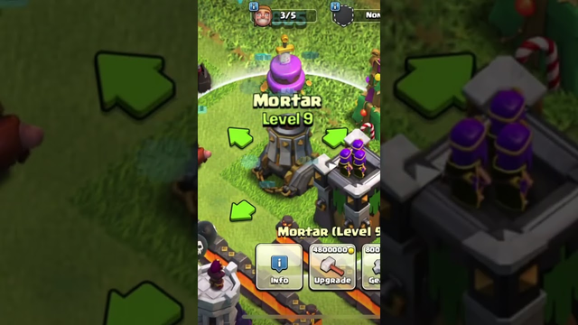 MortaR upgrade with gems in clash of clans