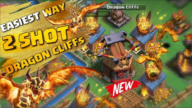 Easiest Way to 3 Star DRAGON CLIFFS in 2 Shot (Clash of Clans)