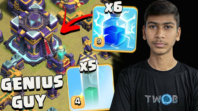this guy is CRAZY 6 lightning 5 Invi spell (Clash of Clans)