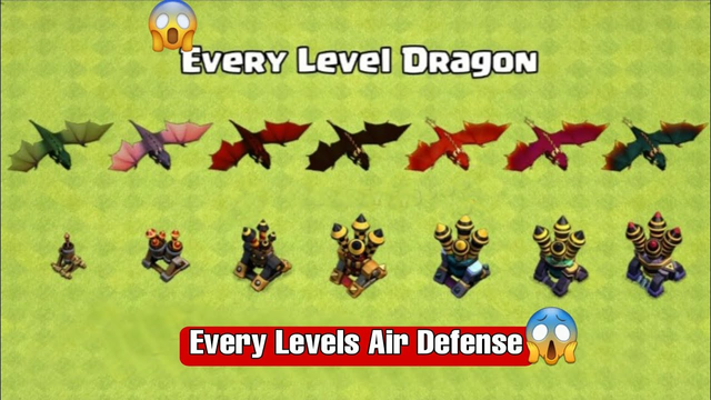 Every Levels Air Defense vs Every Levels Dragon Level | Clash Of Clans |