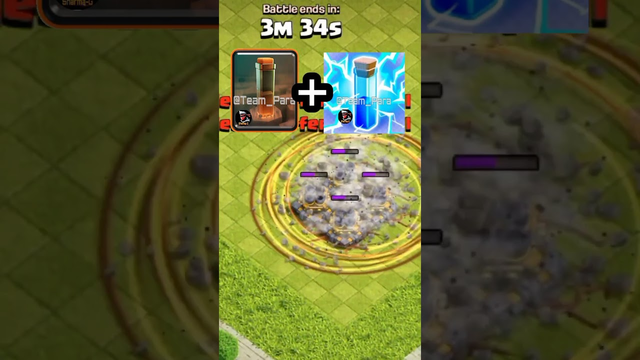 Earth Quack spell+Lightning spell comboo attack in clash of clans #clash_of_clans_shorts