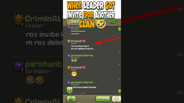 When leader got invite from another clan in clash of clans #coc #clashofclans #clash_of_clans_shorts