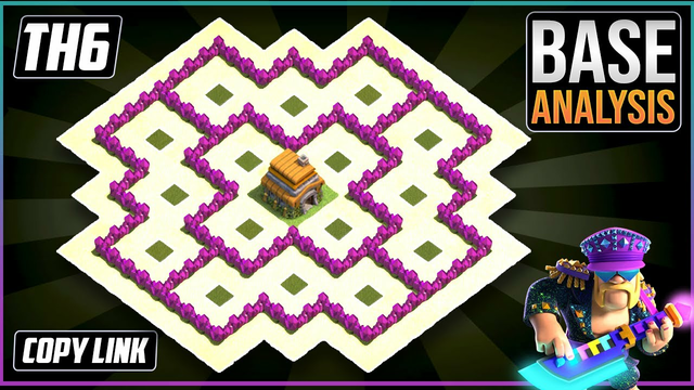 BEST Ultimate Town Hall 6 Trophy/Hybrid Base Layout 2023 !! COC Town Hall 6 Hybrid Base Design