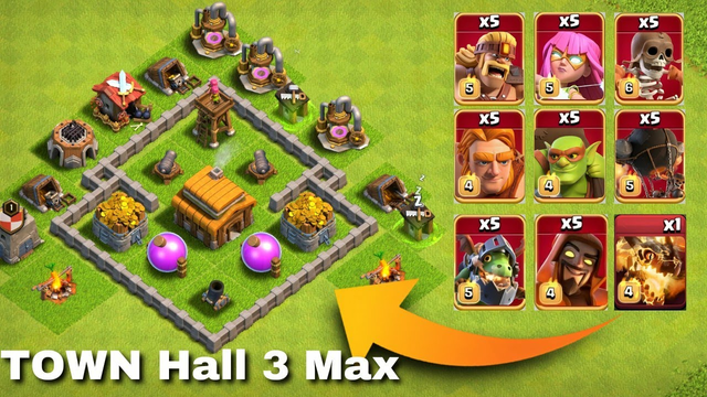 Town Hall 3 Max vs All Super Troops | Clash of Clans
