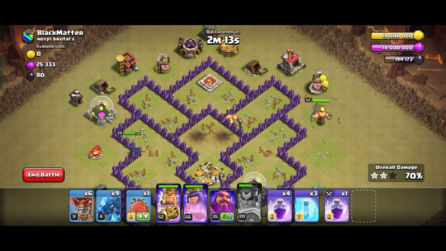 Cwl Town Hall 7 attack get 3 star. clash of clans