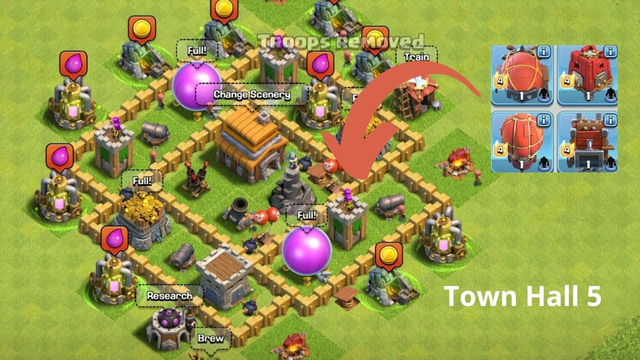 Town Hall 5 Max vs All Siege Machine Clash of Clans