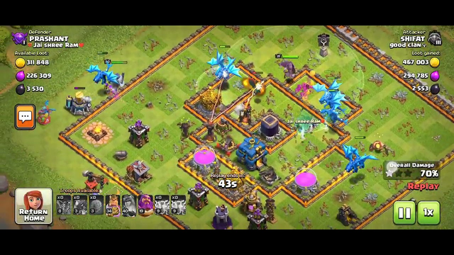 Clash of clans attack after Reply