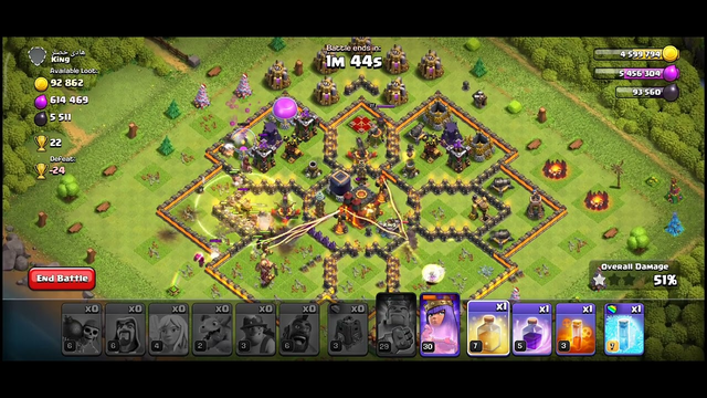 Town Hall 10 hybrid army attack in Clash Of Clans #like #suscribe #share #comment