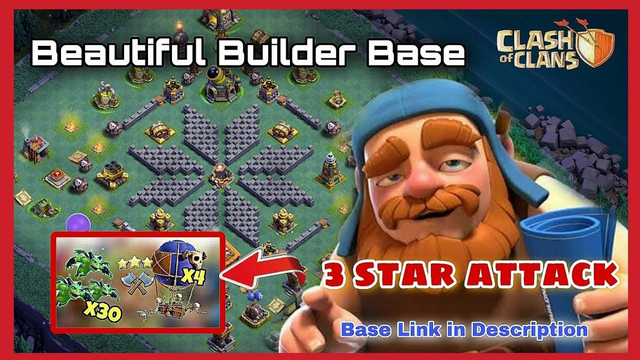 "Builder Base Showdown: Drop Ship & Beta Minions vs. Epic Design Base in Clash of Clans!"