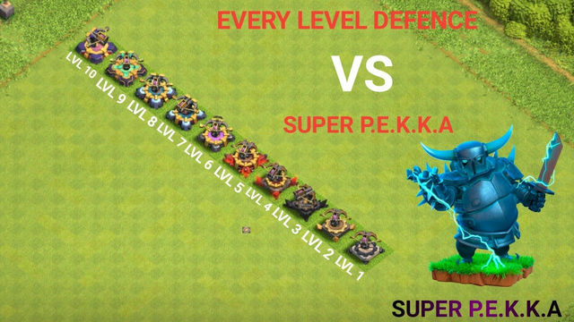EVERY LEVEL DEFENCE VS SUPER P.E.K.K.A / CLASH OF CLANS