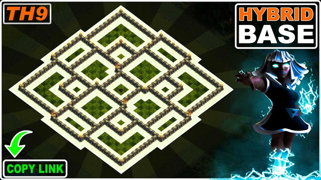 New BEST! TH9 Base 2023 with COPY LINK | Town Hall 9 Hybrid Base Design - Clash of Clans