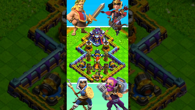Heroes+Rage spell Vs defence formation ll Clash of clans ll #shorts #clashofclans #cocshorts #coc