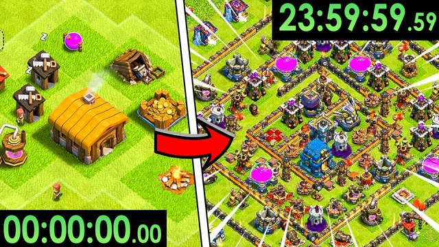 How far can you get in 24 HOURS in Clash Of Clans?