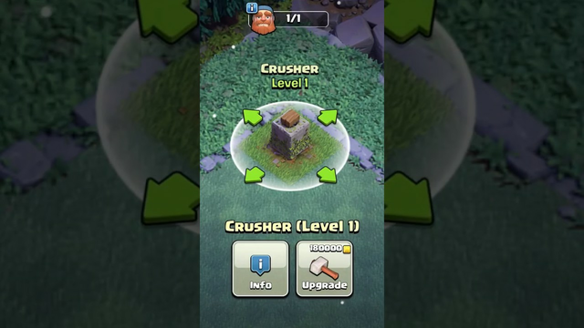 Crusher Level 1 To Max Level Upgrade (Clash of Clans) - coc #shorts