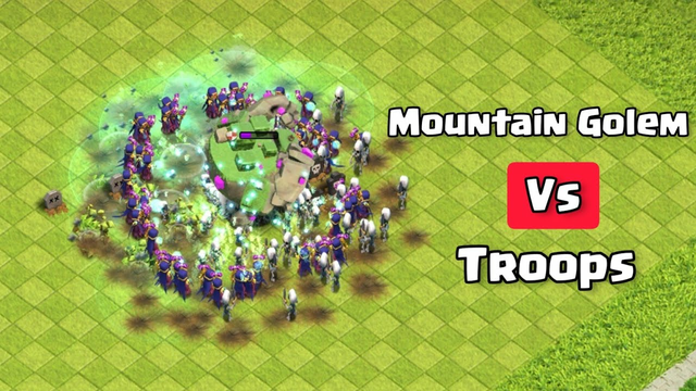 Mountain Golem Vs Troops | Coc New Update - Clash Of Clans