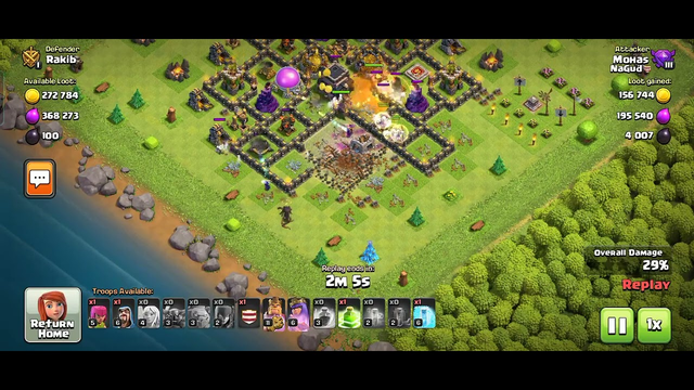 gaming video || Clash of clans world || town hall 9 || how to attack properly and earn coins || 265