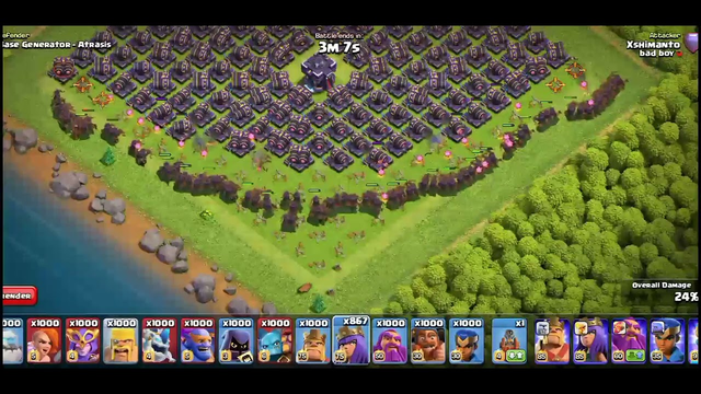 Clash of clans  unlimited attack with Archer queen  Town Hall 15 Canon village!